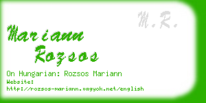 mariann rozsos business card